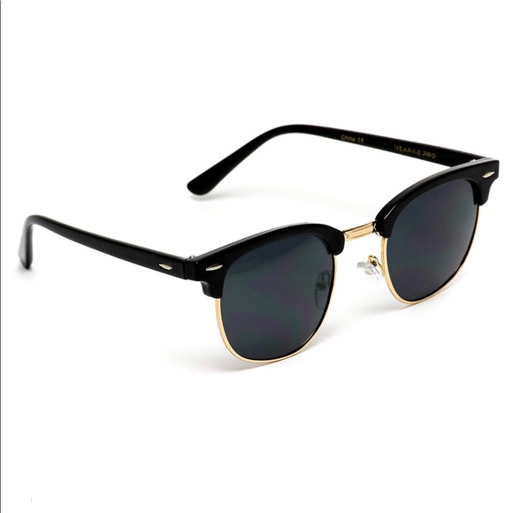 Clubmaster Sunglasses Black Frame Lens Polarized - Picture 3 of 5